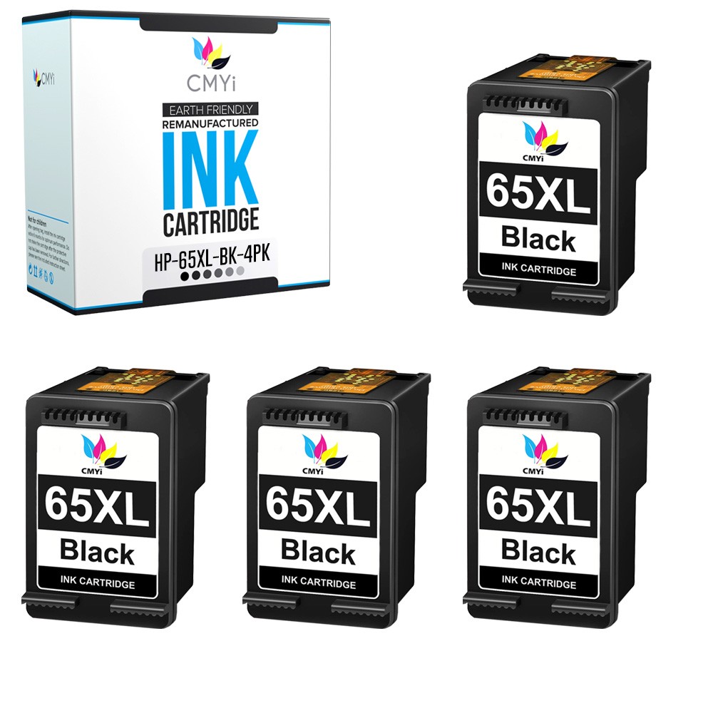 4PK CMYi Compatible 65XL Black Ink Cartridge for HP DeskJet 2636 2640 2655 2670