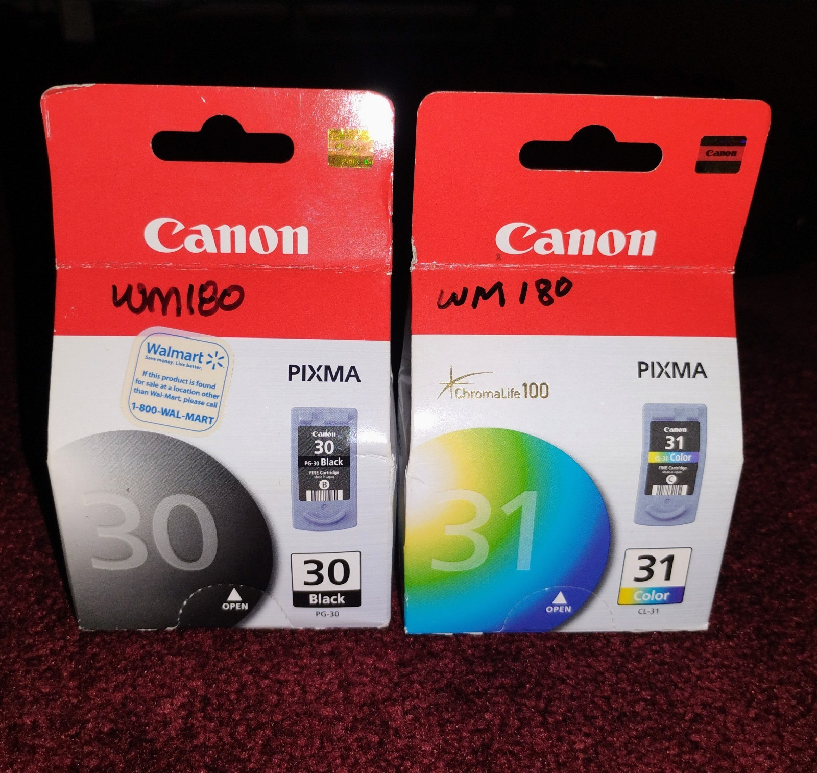 Canon Pixma 30 Black Ink & 31 Color Ink Cartridge Set PG-30 CL-31 Genuine New
