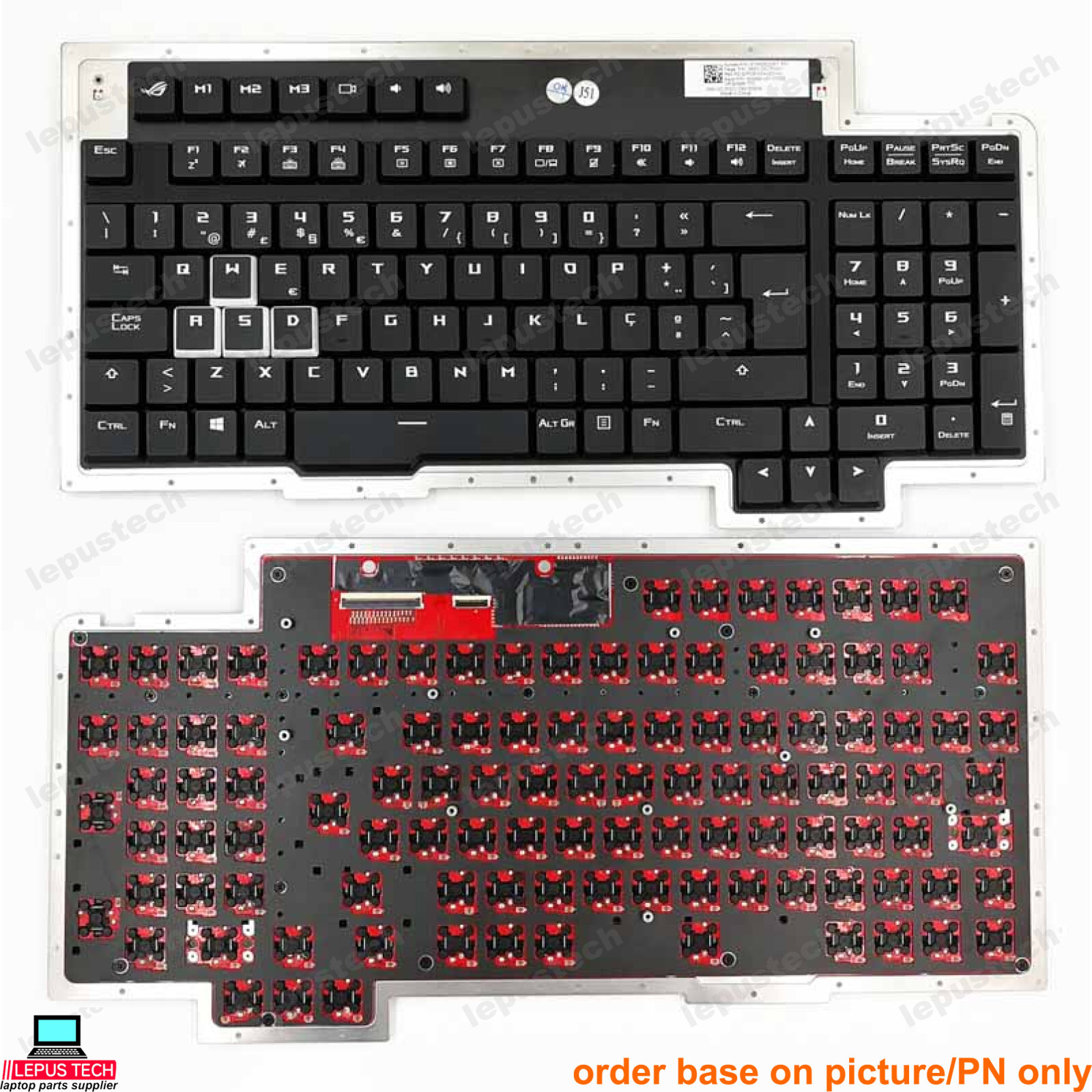 ASUS ROG GX800 GX800V GX800VH Mechanical backlit Portuguese PO keyboard