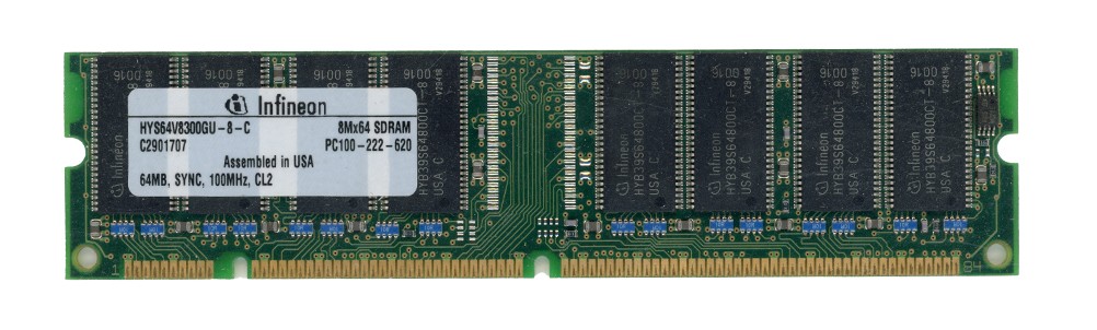 MEMORY INFINEON 64MB SDRAM PC100 100MHz HYS64V8300GU-8-C Non-ECC