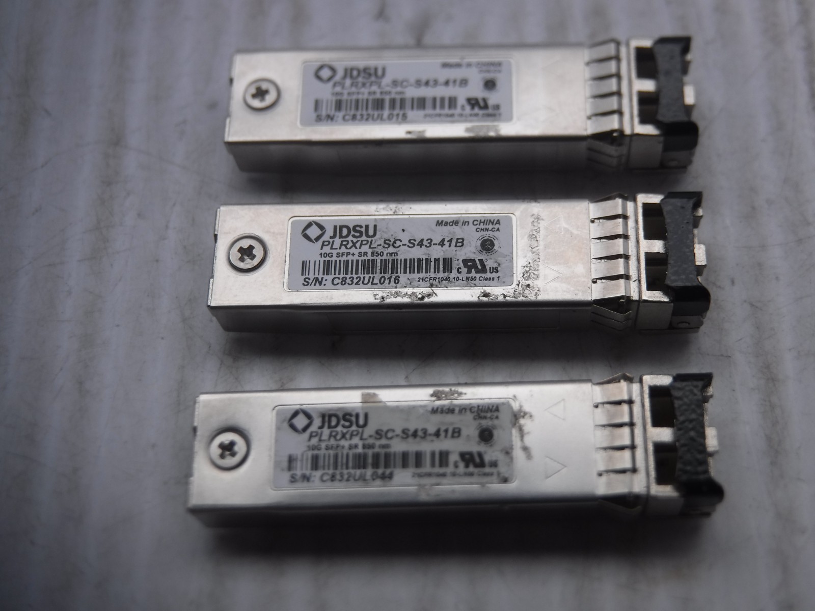 JDSU PLRXPL-SC-S43-41B Transceiver Modules 10G SFP+ SR 850nm ** Lot of 3 **