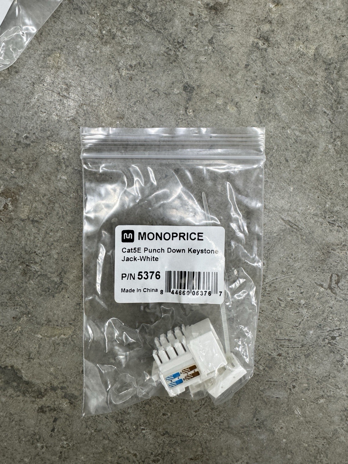 8 Monoprice 5376 Cat5e Punch Down Keystone Jacks White New Open Bag