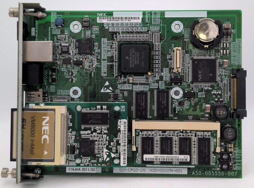 NEC UNIVERGE SV8100 CD-CP00-US PZ-VM21 VM8000 InMail Main processor Blade Card