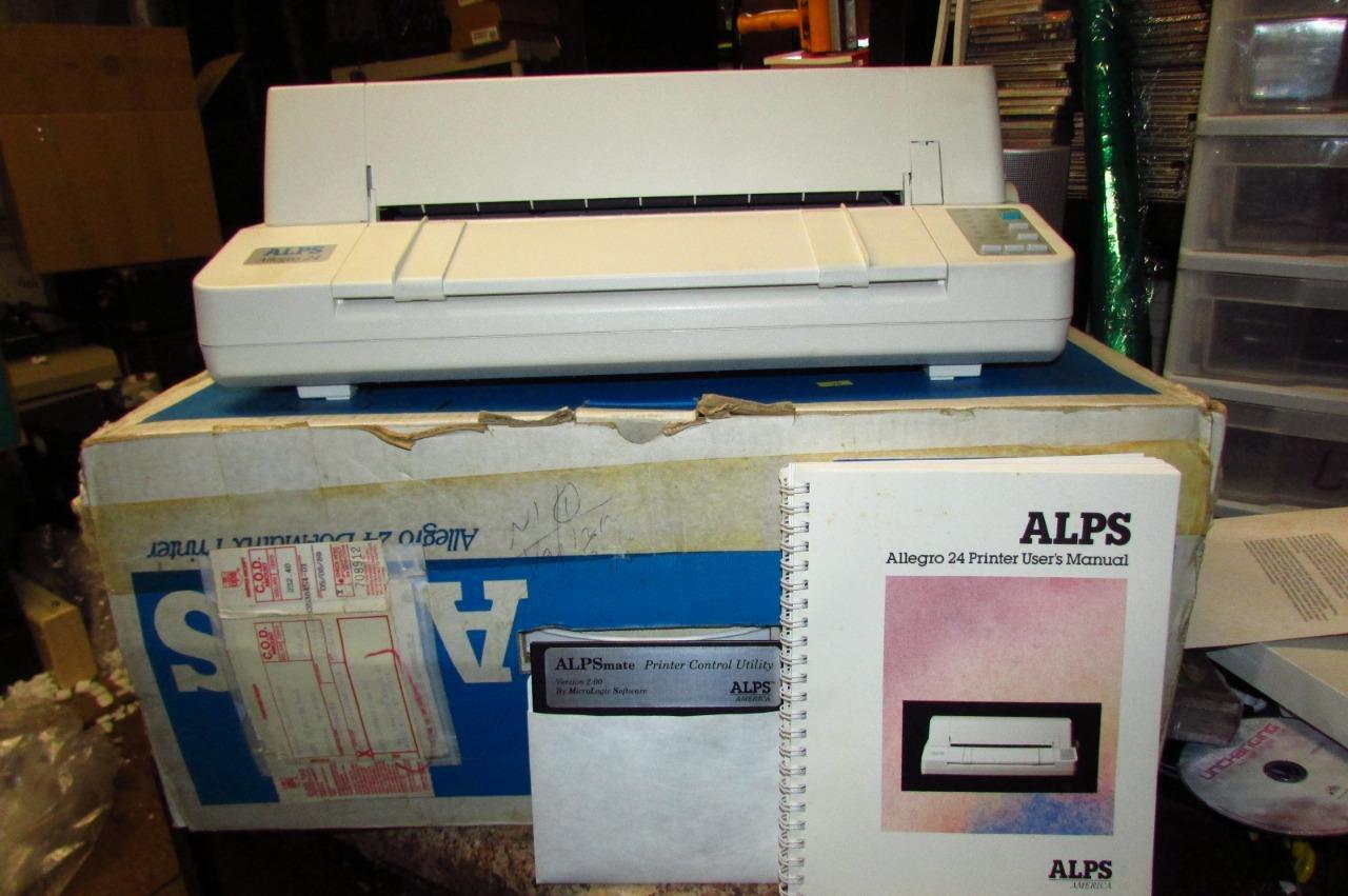 Vintage ALPS Allegro 24 Dot-Matrix Printer IBM PC in Original Box with Manual+