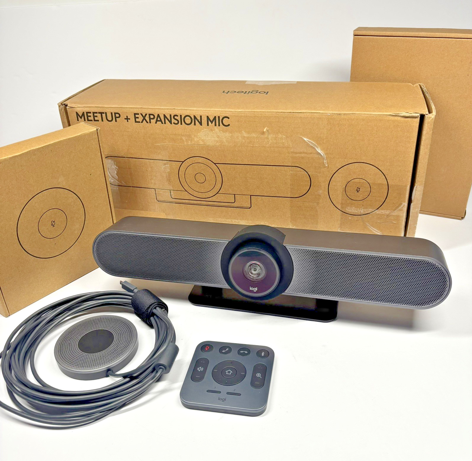 Logitech MeetUp 4K Conference Camera + Expansion Mic 960-001201 Remote Tested