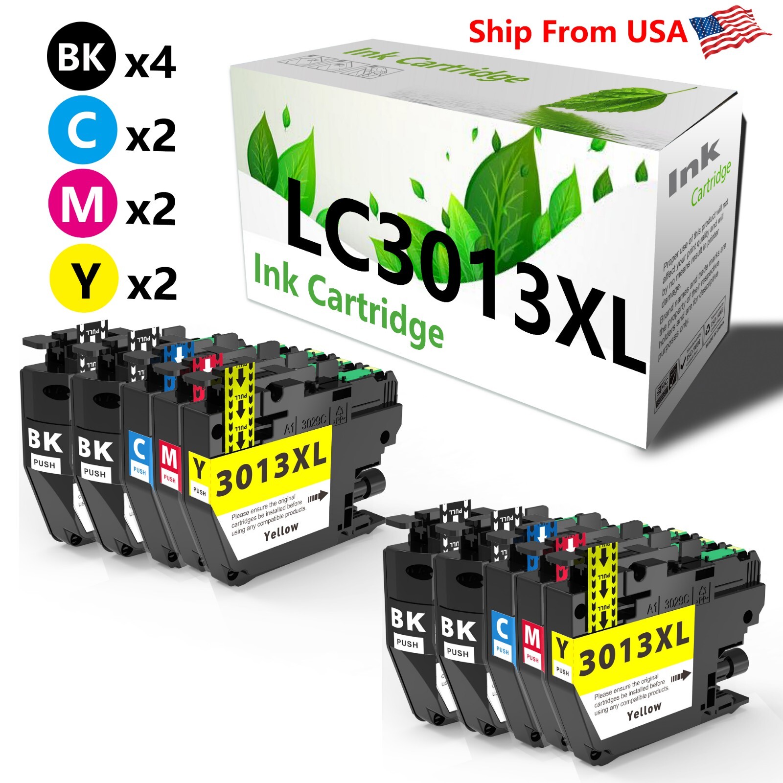 10PACK LC 3013 Ink Cartridge Work With MFC-J895DW MFC-J497DW MFC-J491DW Printer