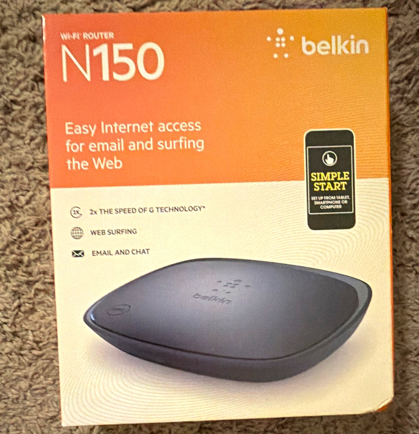 Belkin N150 Router 150 Mbps Wi-Fi, 4 LAN Ports, Parental Controls, QoS