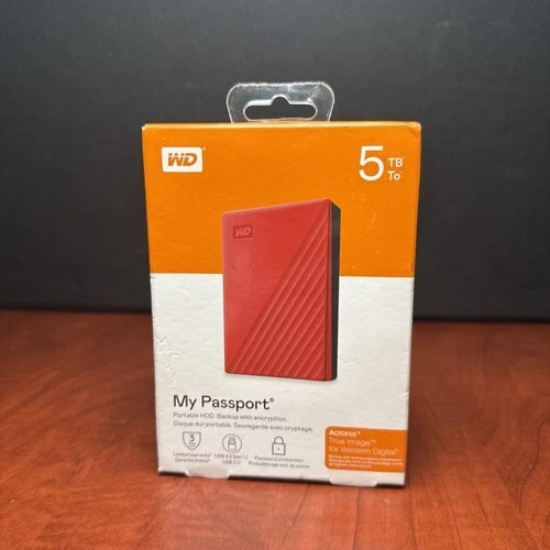 WD 5TB My Passport Portable External Hard Drive WDBPKJ0050BBK-WESN NEW