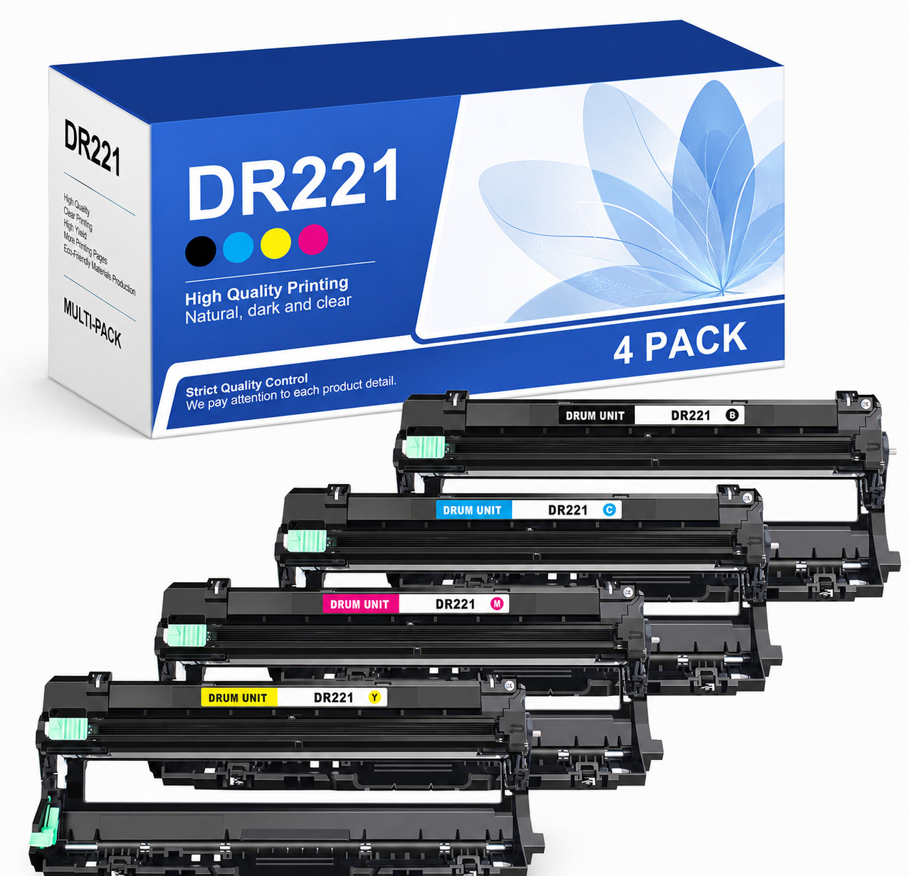 DR221 DR221CL 4-PK Drum Unit  Compatible for Brother DR221 DCP-9020CDN HL-3140CW