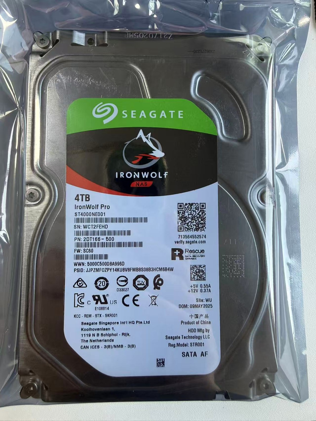 Seagate IronWolf Pro 4TB ST4000NE001 7200RPM 256MB SATA 3.5" NAS HDD Hard Drive