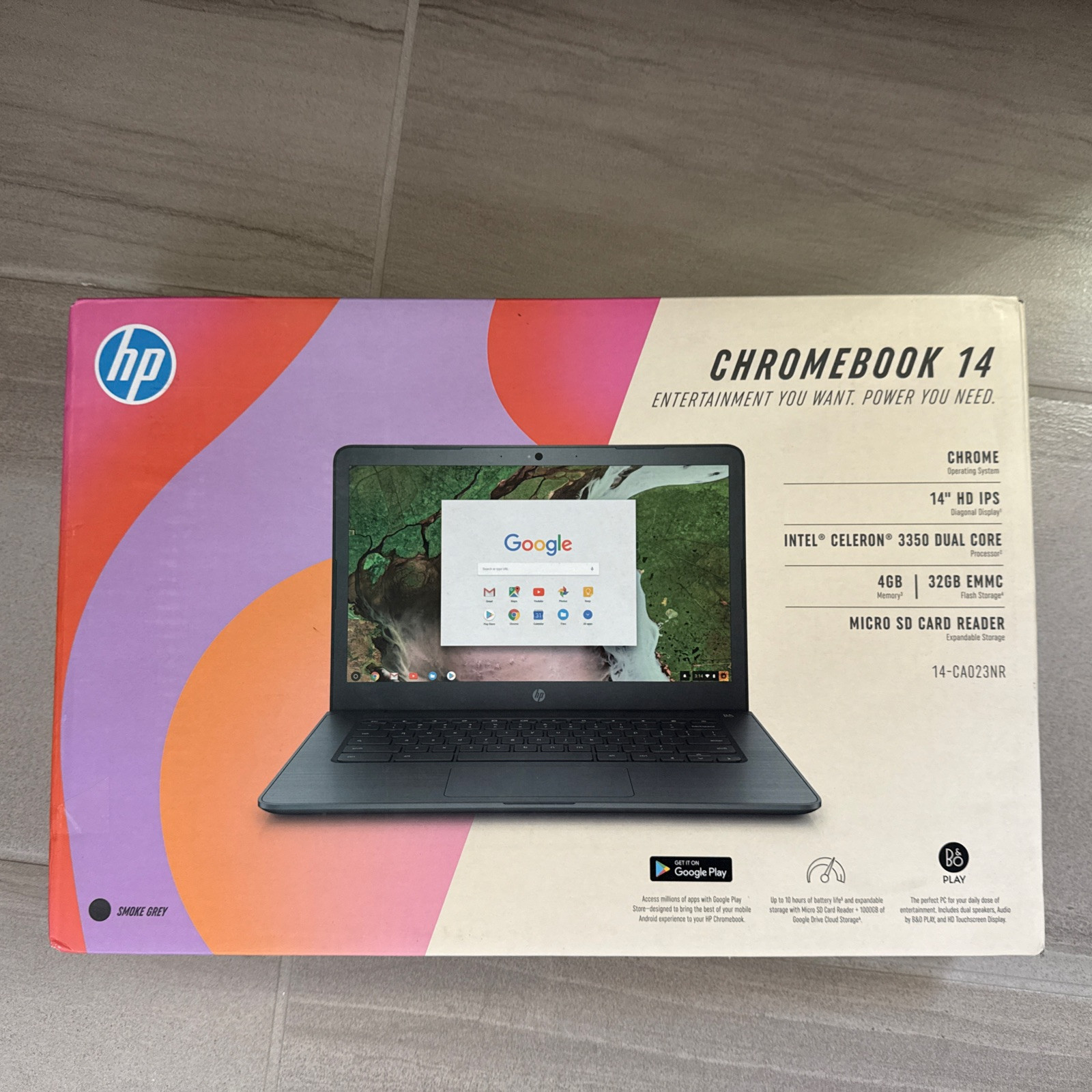 HP 14-ca023nr 14 inch (32GB, Intel Celeron, 1.10 GHz, 4GB) Chromebook - 4BS38UA