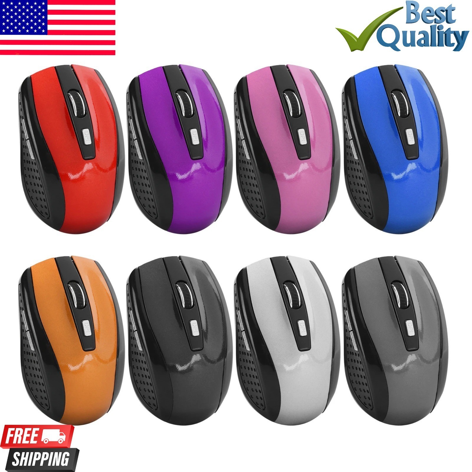 2.4GHz Wireless Optical Mouse Mice & USB Receiver For PC Laptop Computer DPI USA