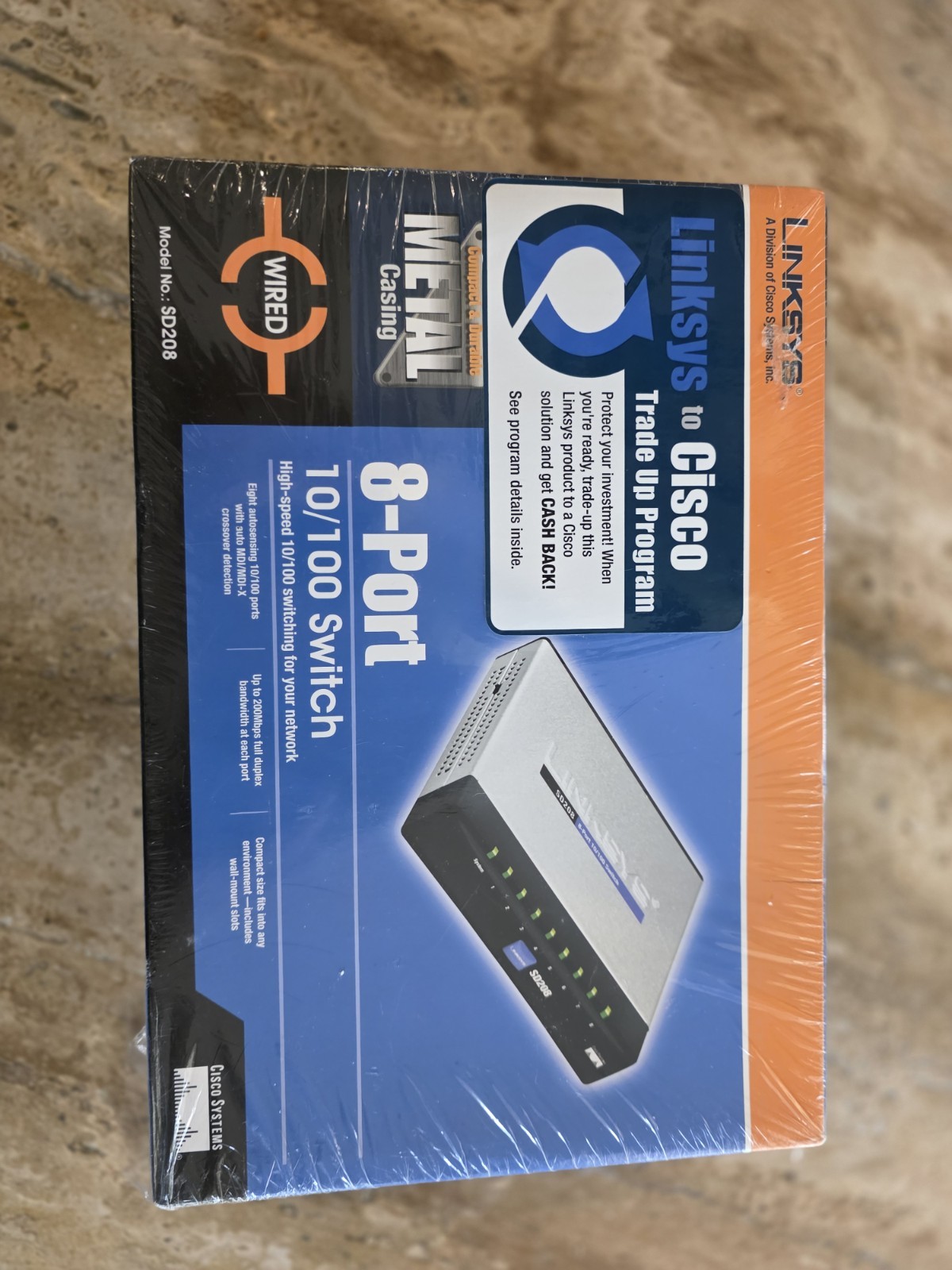 Linksys SD208 Cisco System Metal 8-Port 10/100 Network Switch Brand New Sealed