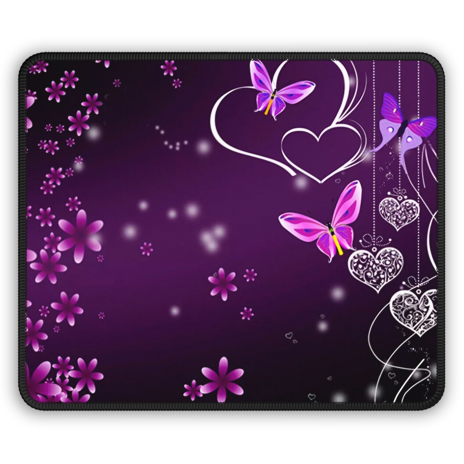 Pretty Butterfly Gaming Mouse Pad, Cute Purple Desk Accessories for Home  Office