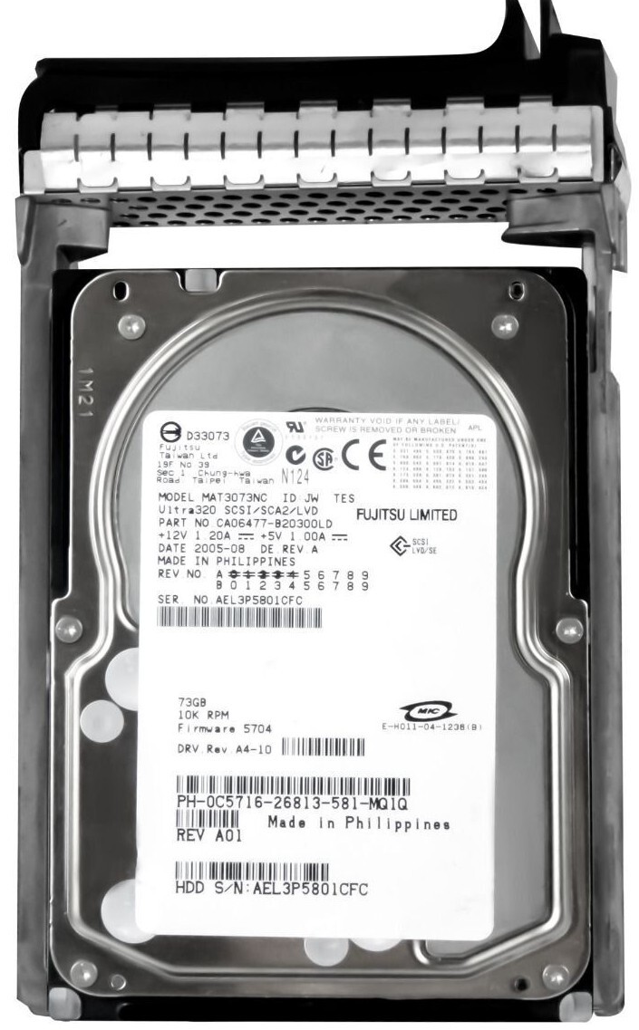 HARD DRIVE DELL 0C5716 C5716 73GB 10000RPM SCSI U320 8MB MAT3073NC 3.5'' inch