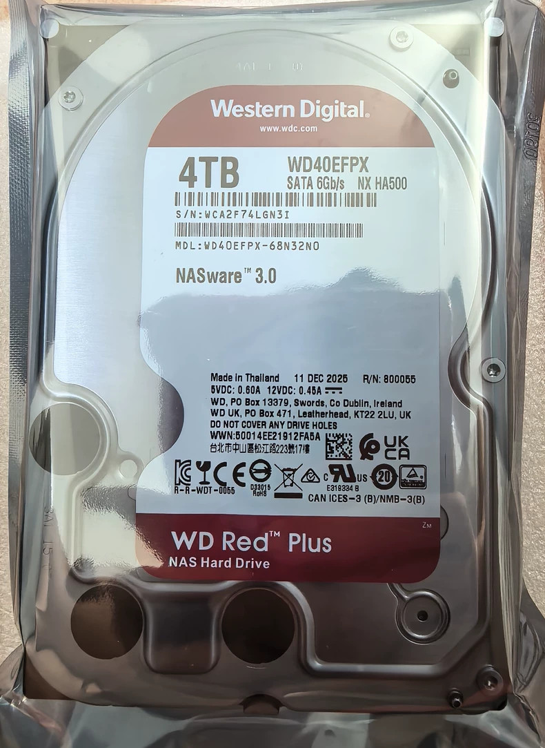 FOR Western Digital Red Plus WD40EFPX 4TB 3.5" 7.2K SATA Hard Drive