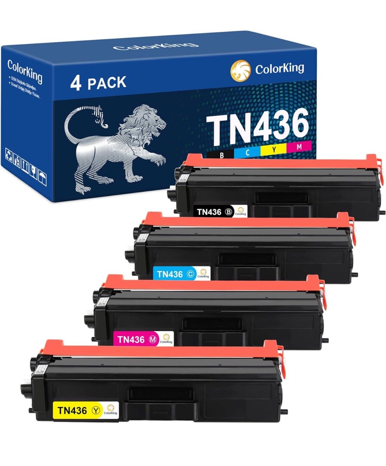 ColorKing Compatible Toner Cartridge Replacement for Brother TN436 (4 Pack)