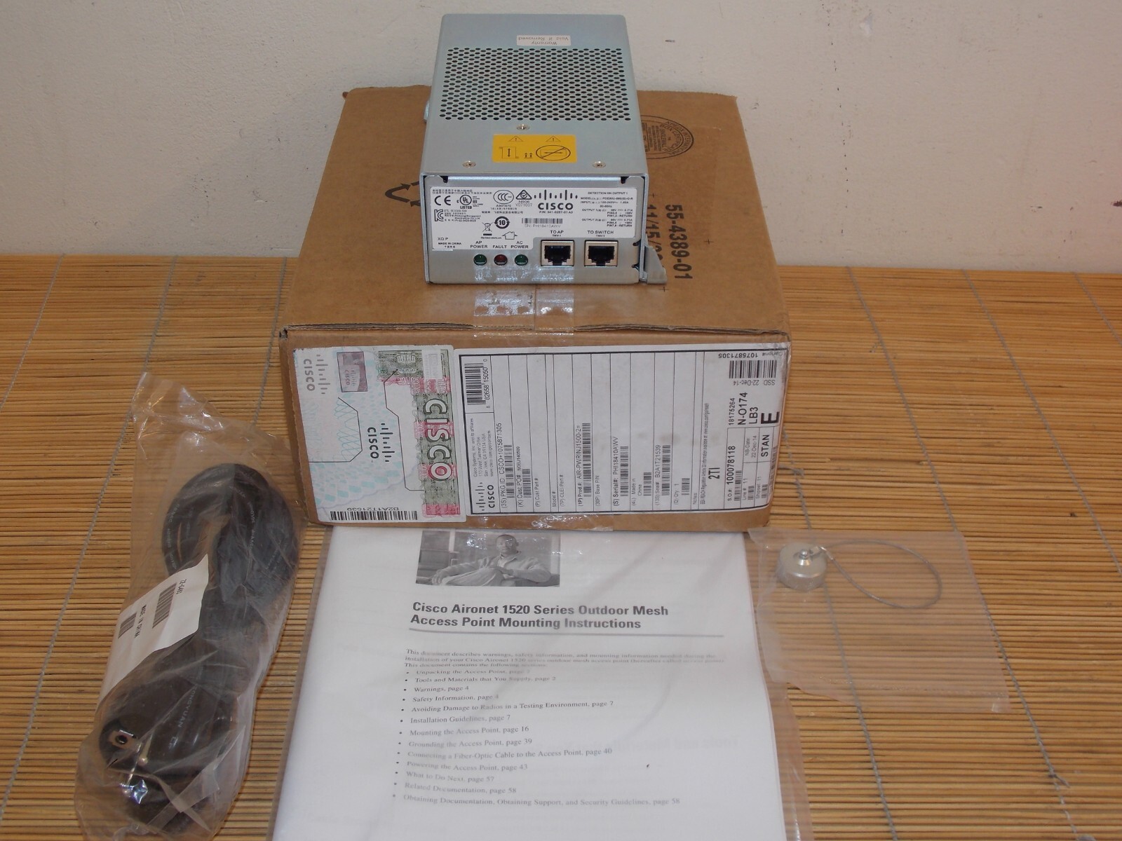 NEW Cisco AIR-PWRINJ1500-2 1520/1550 Series 341-0257-01 Injector NEW OPEN BOX