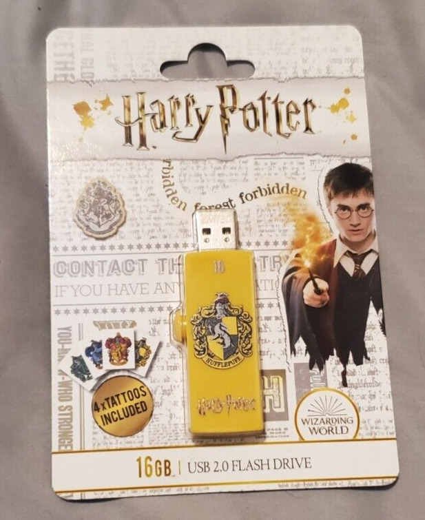 Harry Potter Hufflepuff House Crest 16GB USB Flash Drive Key Chain NEW IN BOX