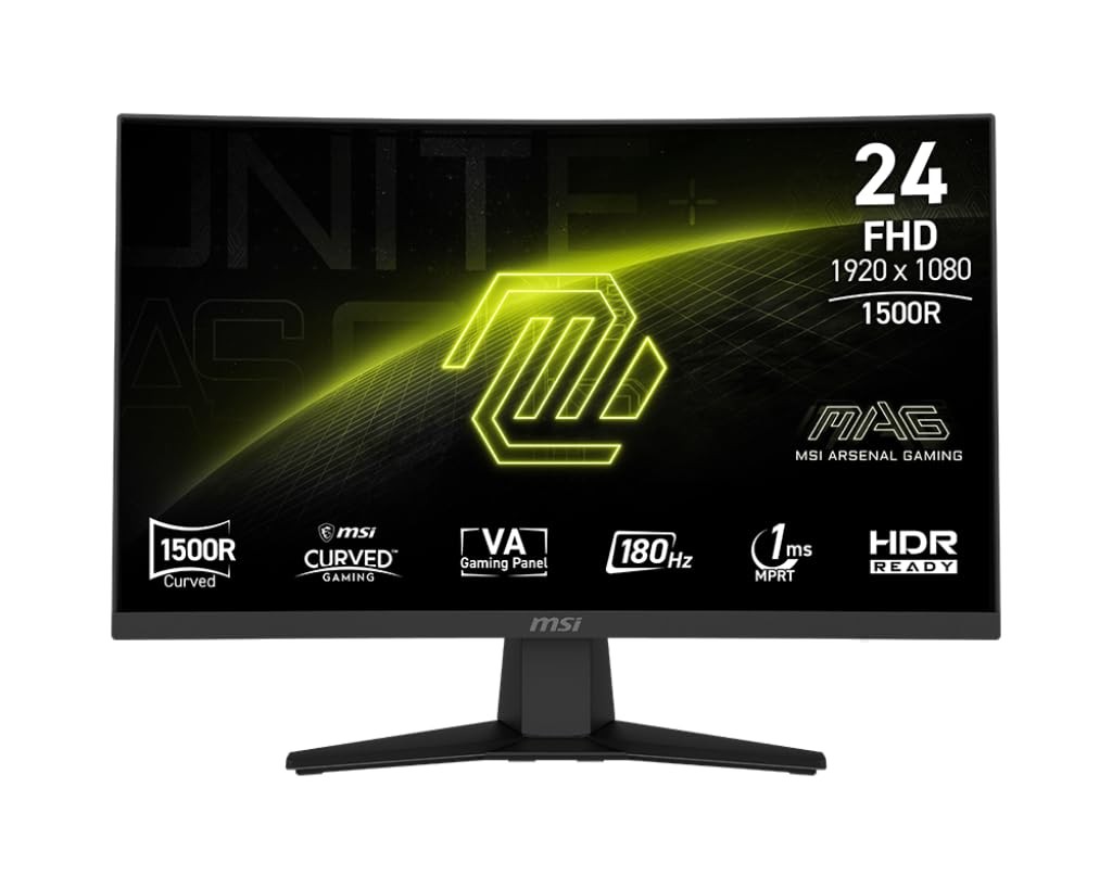 msi MAG 244C 24-inch 1920 x 1080 (FHD) Gaming Monitor, 180Hz, AMD Black