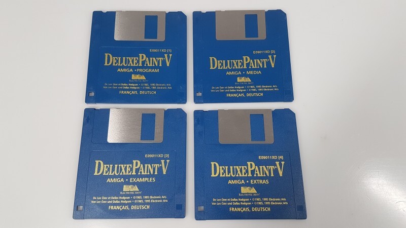 MSPI DELUXE PAINT V Software Amiga Commodore Software 4 Floppy Disks DE FR Retro