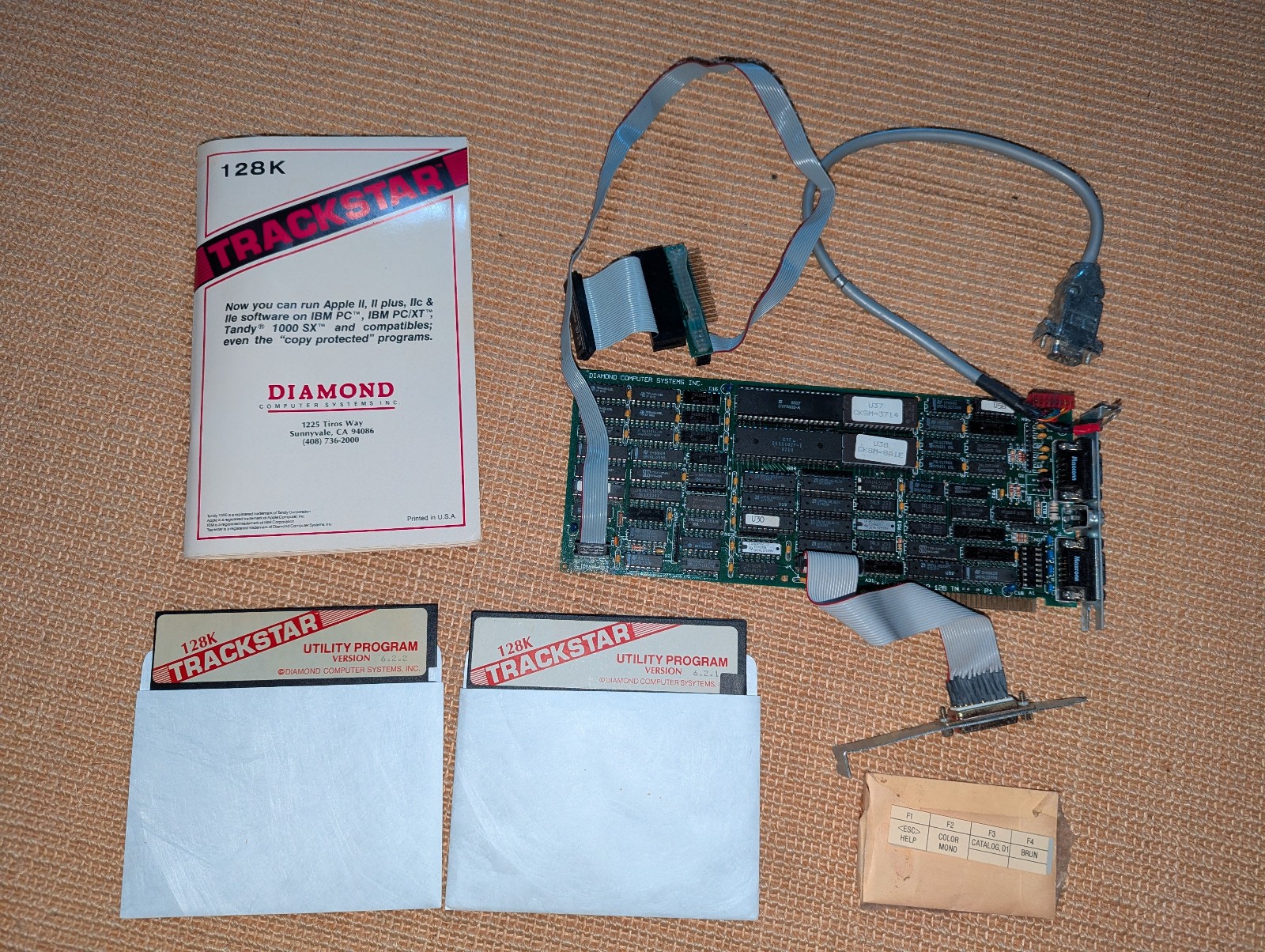 Vintage Diamond TrackStar 128 - Apple II on an ISA card + manual + diskettes