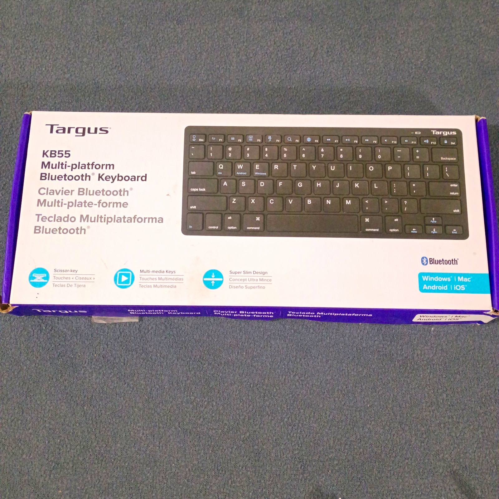 Targus KB55 Multi-Platform Bluetooth Compact Keyboard AKB55TT Black QWERTY