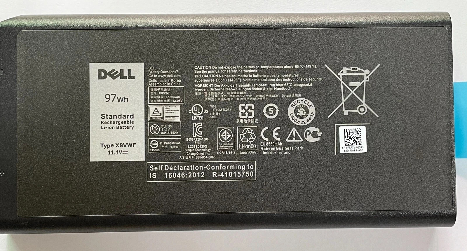 Original X8VWF Battery For Dell Latitude 14 Rugged 5404 5414 E5404 Extreme 7404