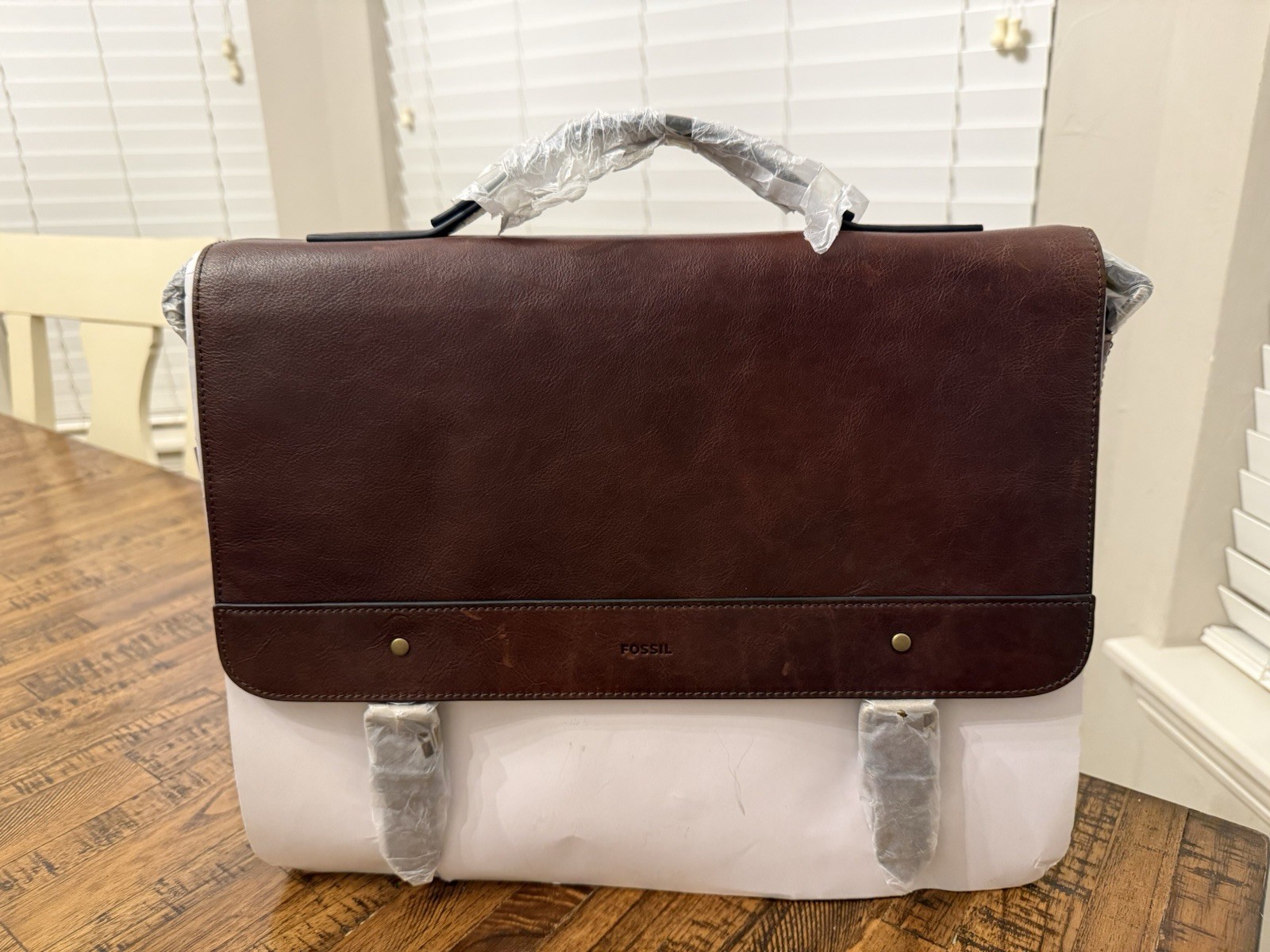 Fossil Miles Messenger Bag SBG1280201 Dark Brown Leather NWT Laptop Briefcase