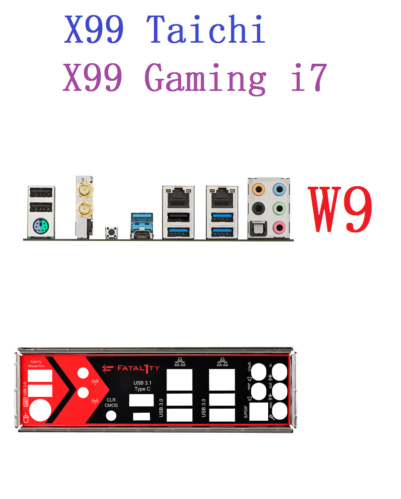 1PCS BACKPLANE IO I/O SHIELD FOR ASRock X99 Taichi X99 Gaming i7 MOTHERBOARD