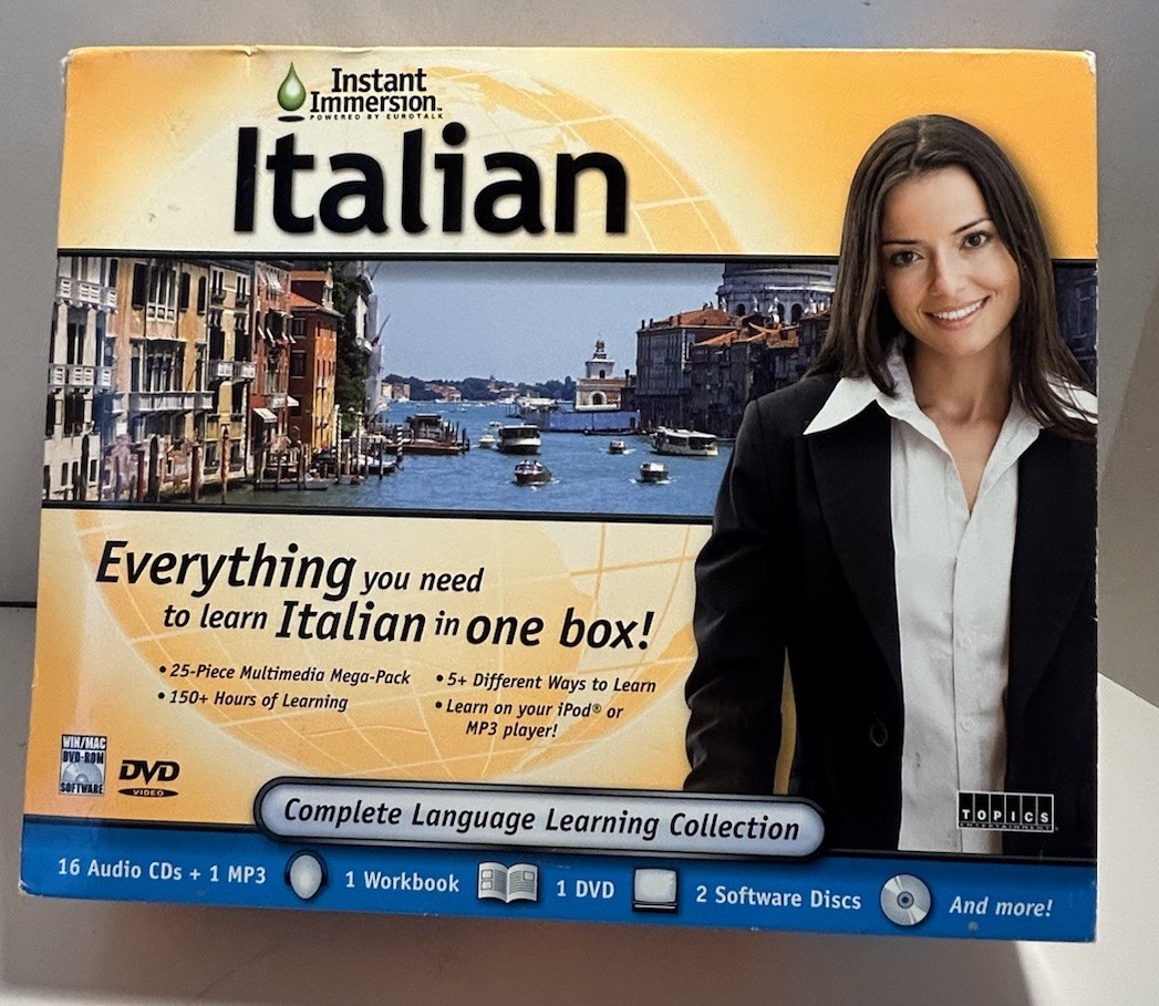 Learn How To Speak Italian With Instant Immersion Levels 1-3 ONE NOT SEALED
