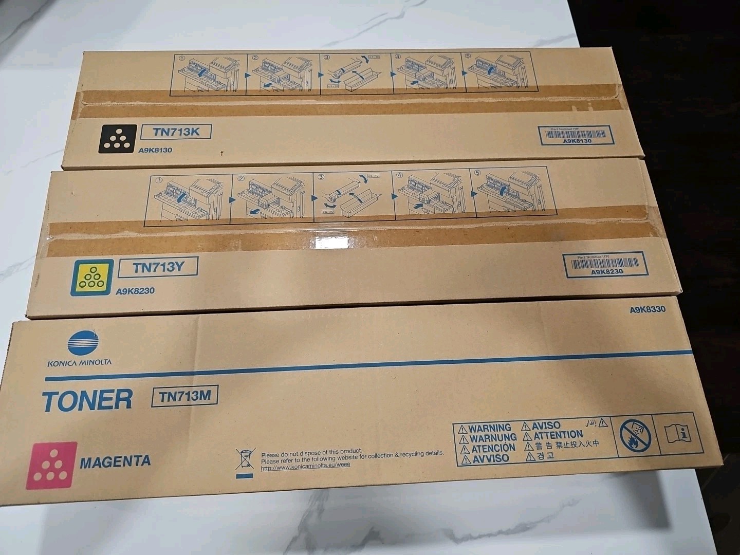 Konica Minolta TN613K Black TN613Y Yellow TN613M Magenta NEW Genuine
