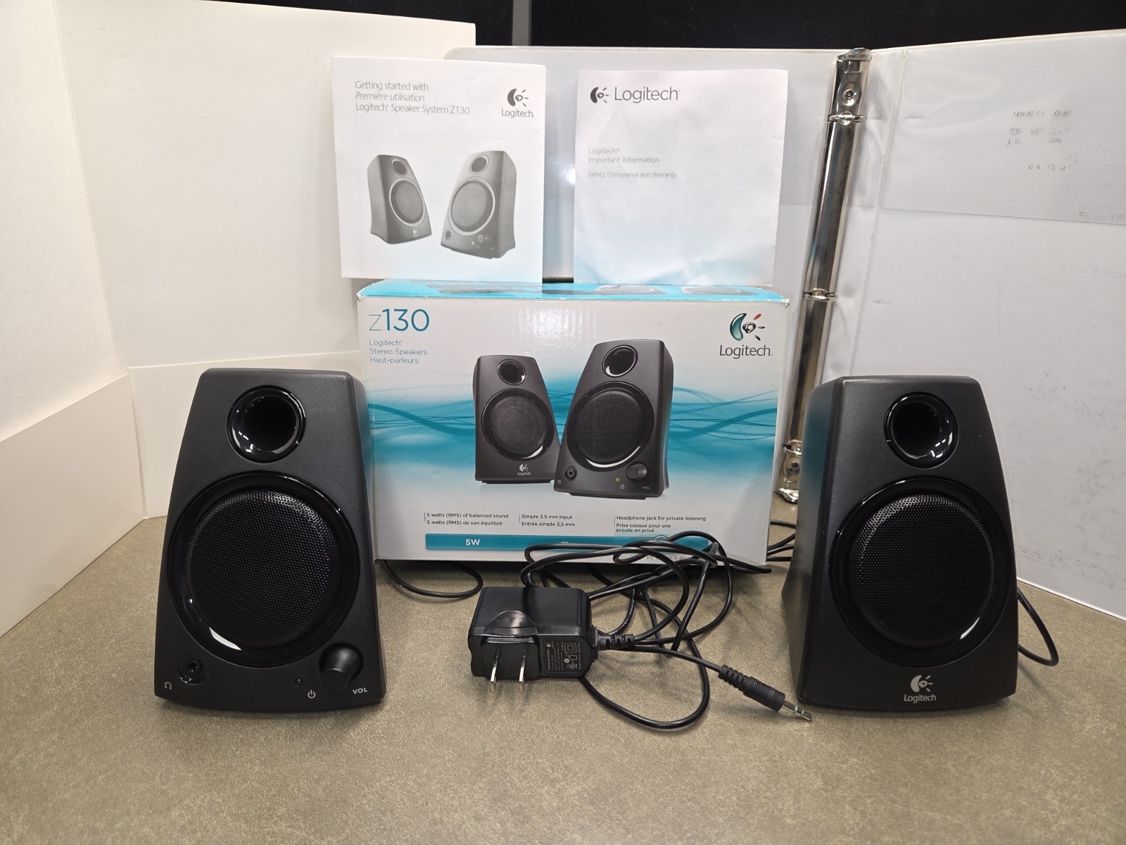 Logitech Z130 Full Stereo Sound 3.5mm Jack Compact Laptop Speakers  880-000146