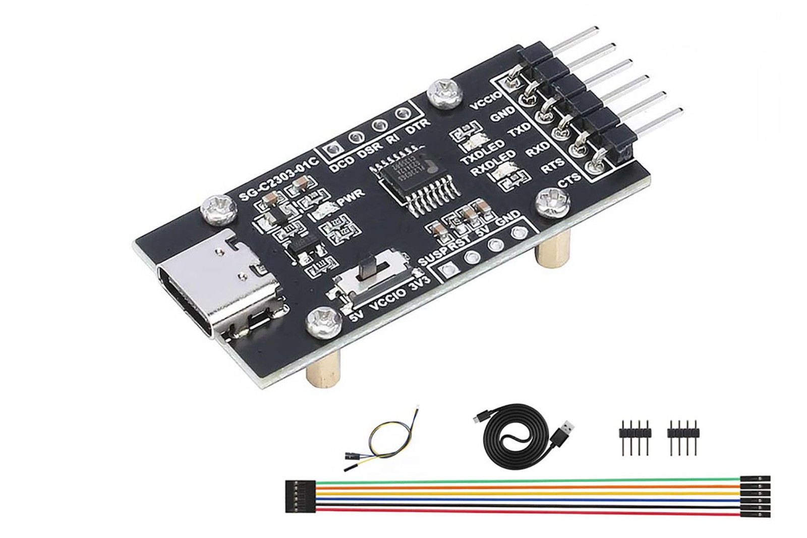 PL2303 USB to UART TTL Serial Converter, 3.3V/5V TTL Adapter with Type-C for ...