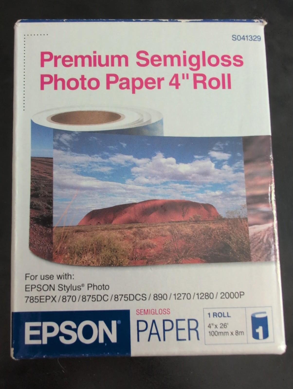 Epson S041329 Premium Semigloss Photo Paper Roll 4" x 26'