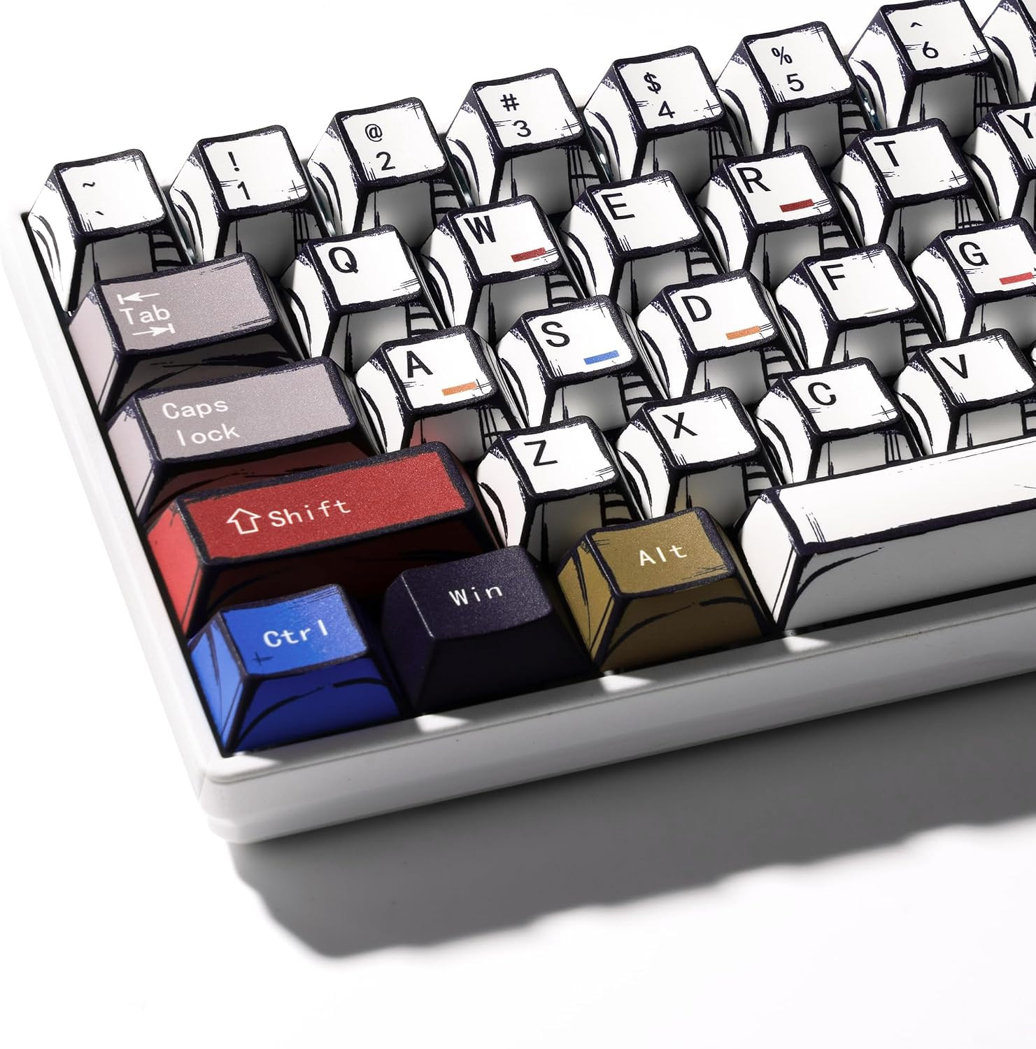 XVX Manga PBT Keycaps, Cherry Profile Keycap Set, Dye Sublimation Graffiti Keybo