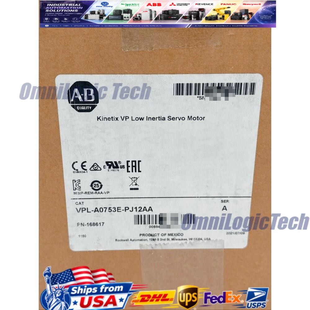 New Sealed AB VPL-A0753E-PJ12AA Kinetix Servo Motor Fast Shipping US Free Tax
