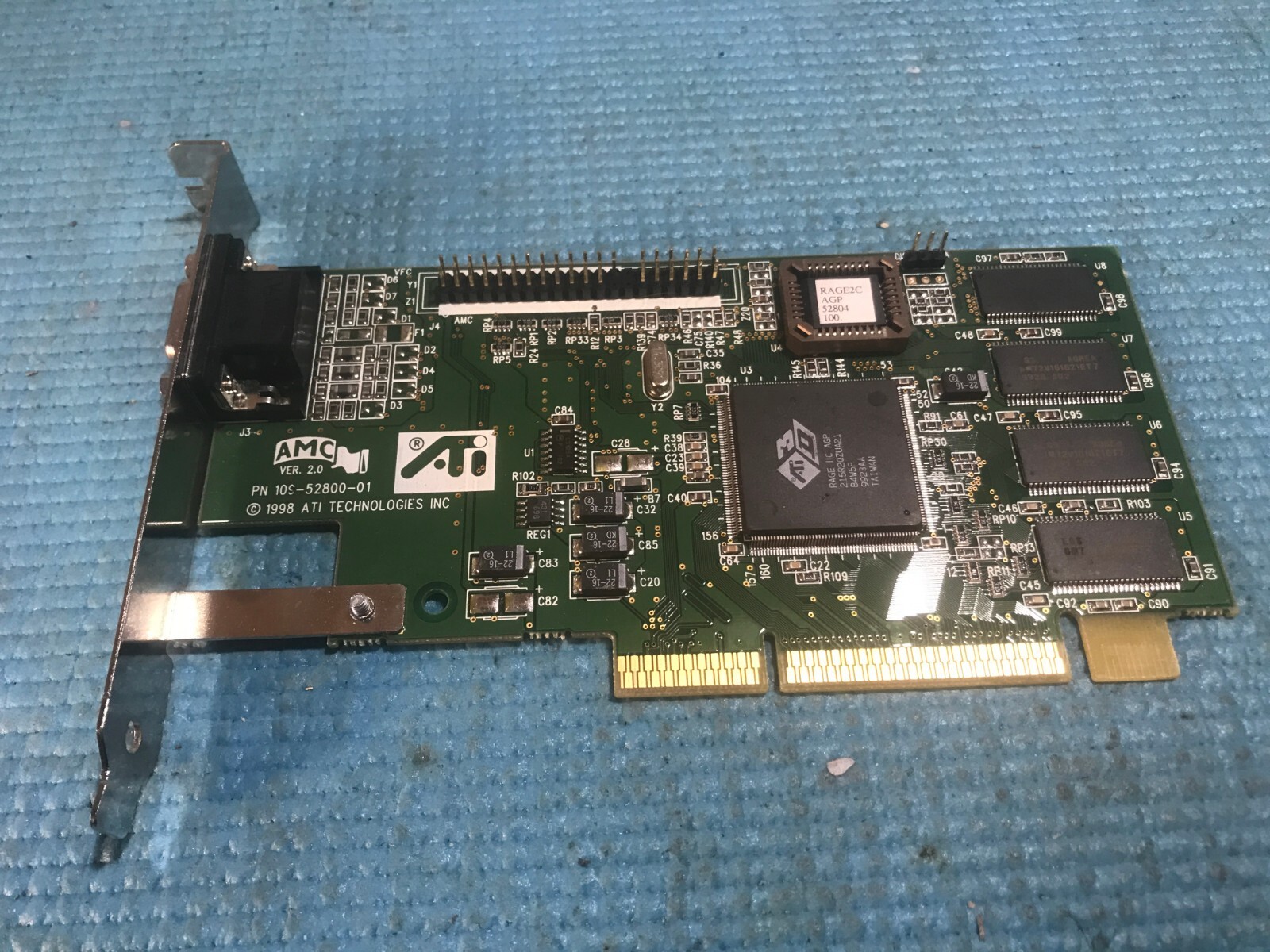 ATI 109-52800-01 Rage IIC 8MB Rage IIC 15-Pin VGA AGP see test bench photos