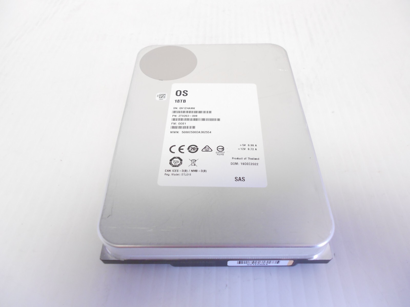 18TB 7.2K SAS 12G 3.5" Server Storage JBOD Hard Drive Dell Not 20TB