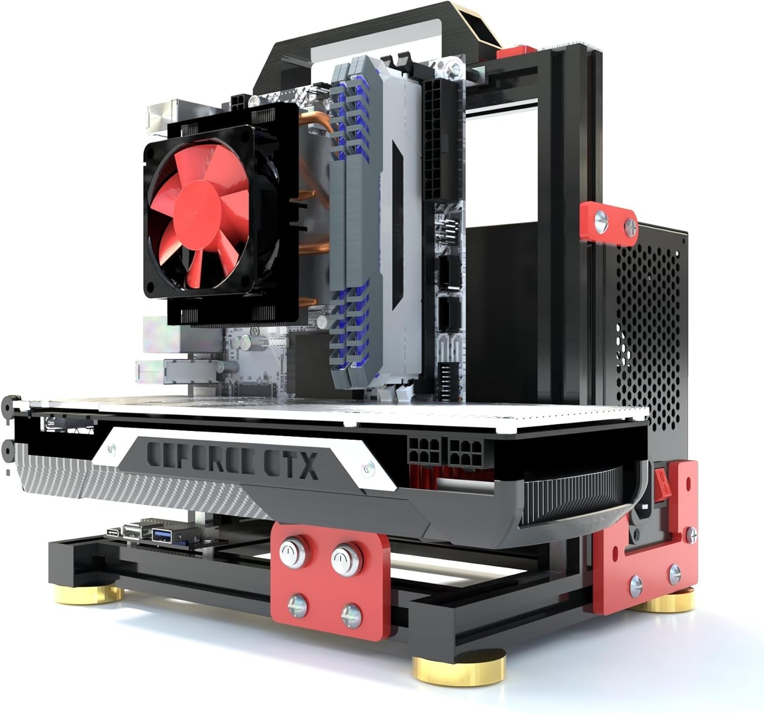 DIY Aluminium Pc Open Case Computer Chassis  Bench Support Water Cooling Supp...