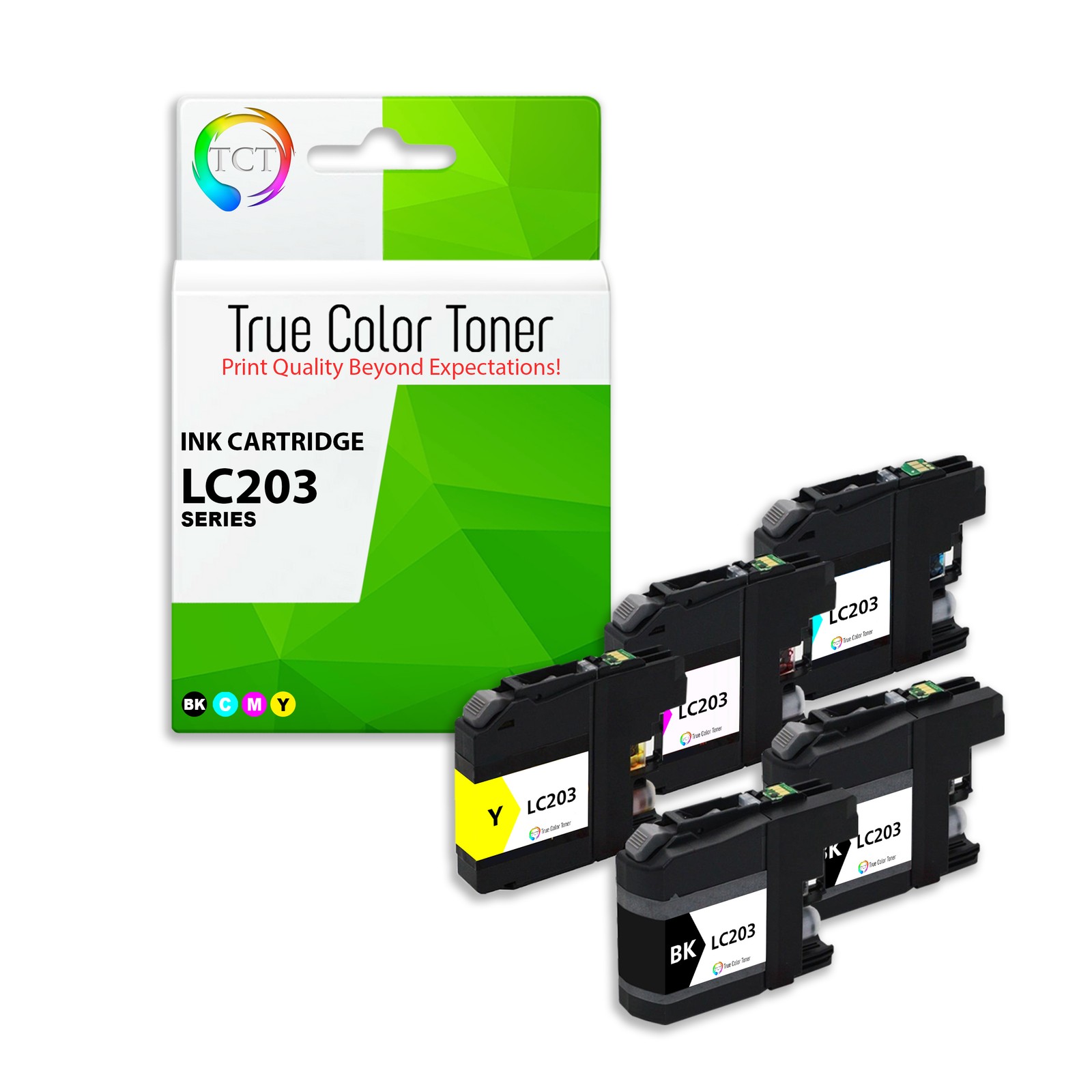 5Pk TCT LC203 LC203BK LC203C LC203M LC203Y For Brother J460DW J480DW Comp Ink