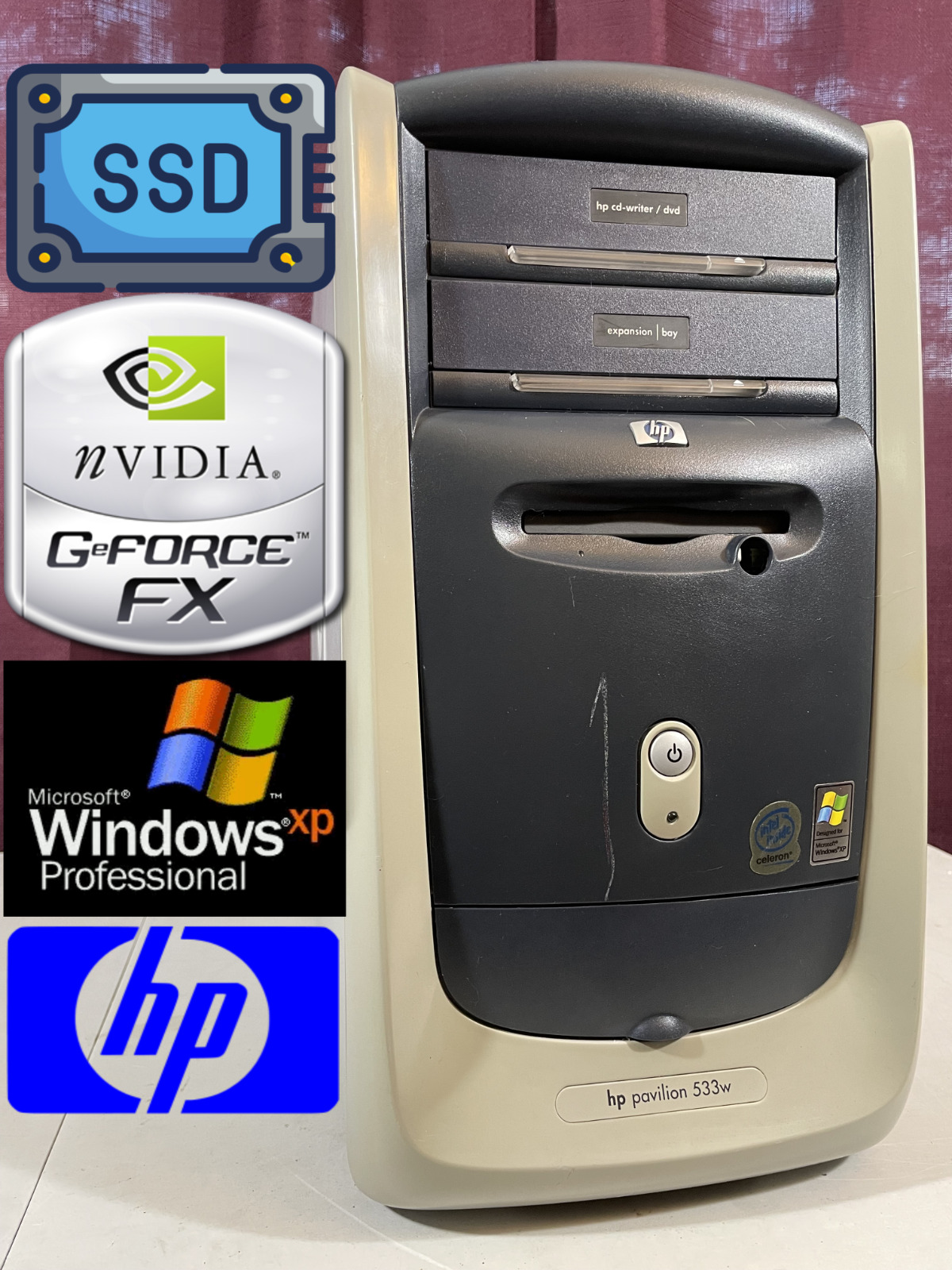 *RESTORED w/ SSD* HP Pavilion Windows XP Vintage Retro Classic Gaming PC