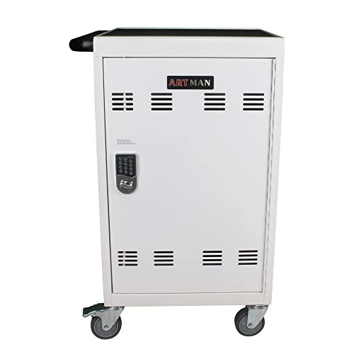 GENERIC MOBILE CHARGING CART - 30-DEVICE CHARGING CABINET FOR TABLETS -  WHITE