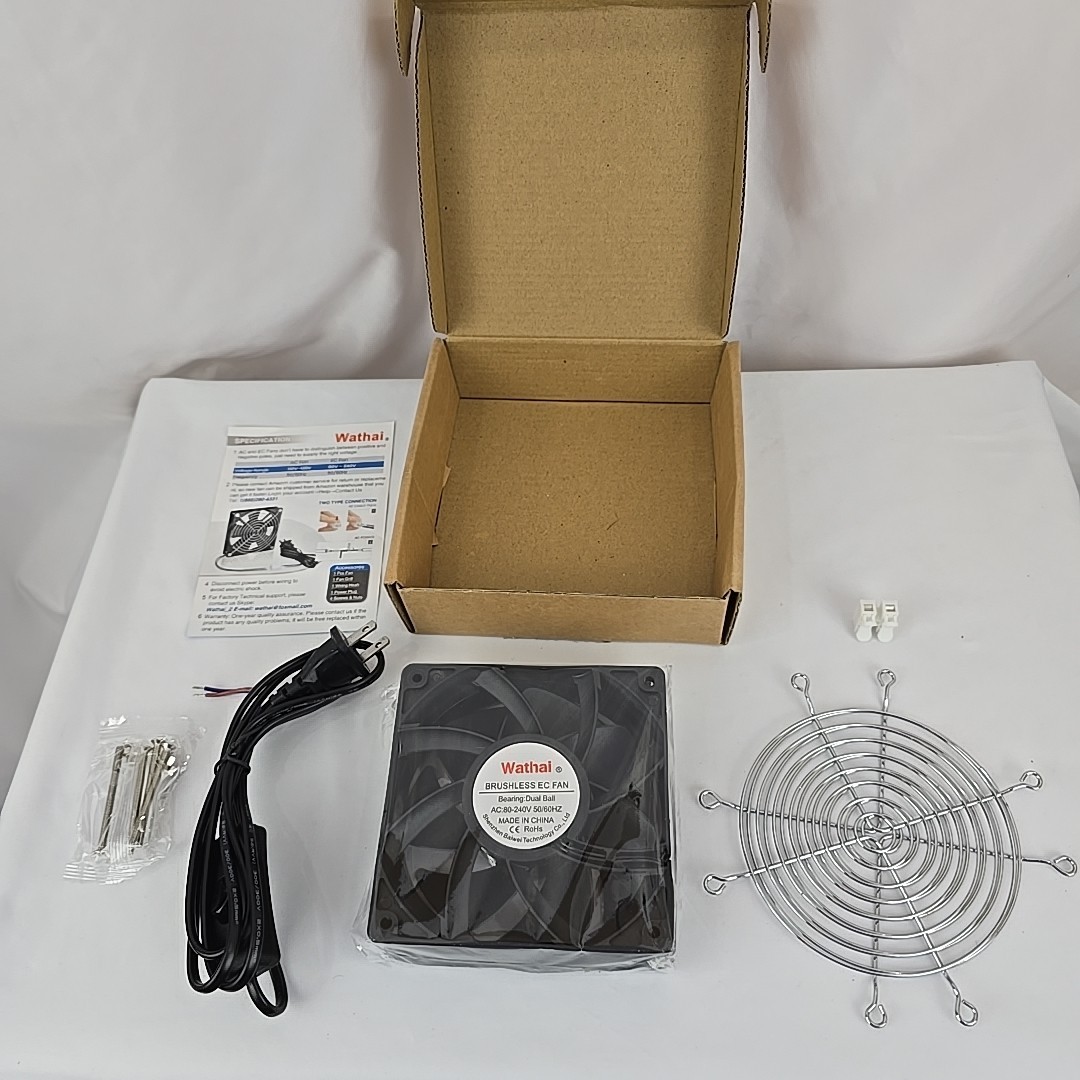 Wathai EC Industrial Case Fan 120x38mm Ball Bearing AC 110,115,120,220,240 Volt