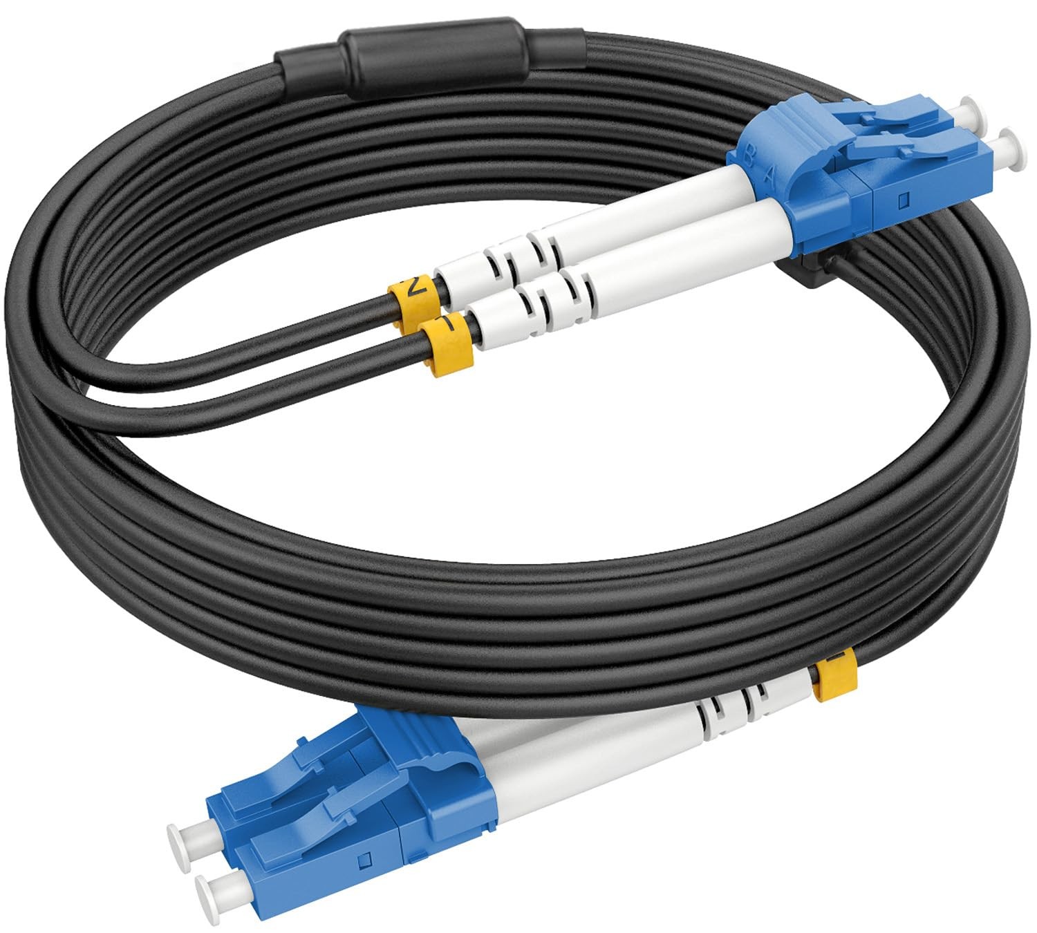 RamboCables-OS2 LC to LC Single Mode Fiber Patch Cable Armored, 500ft/150m