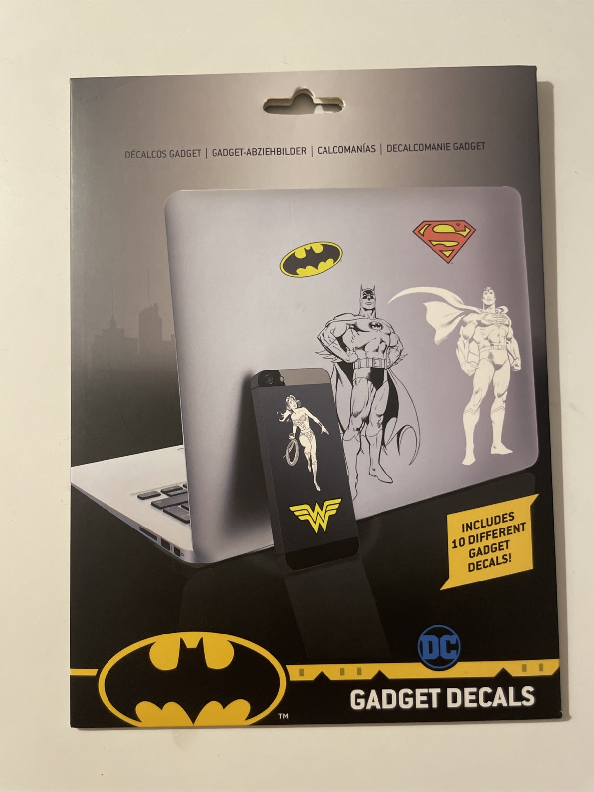 Paladone DC Comics 10 Waterproof Gadget Decals, Superman, Batman, Wonder Woman.