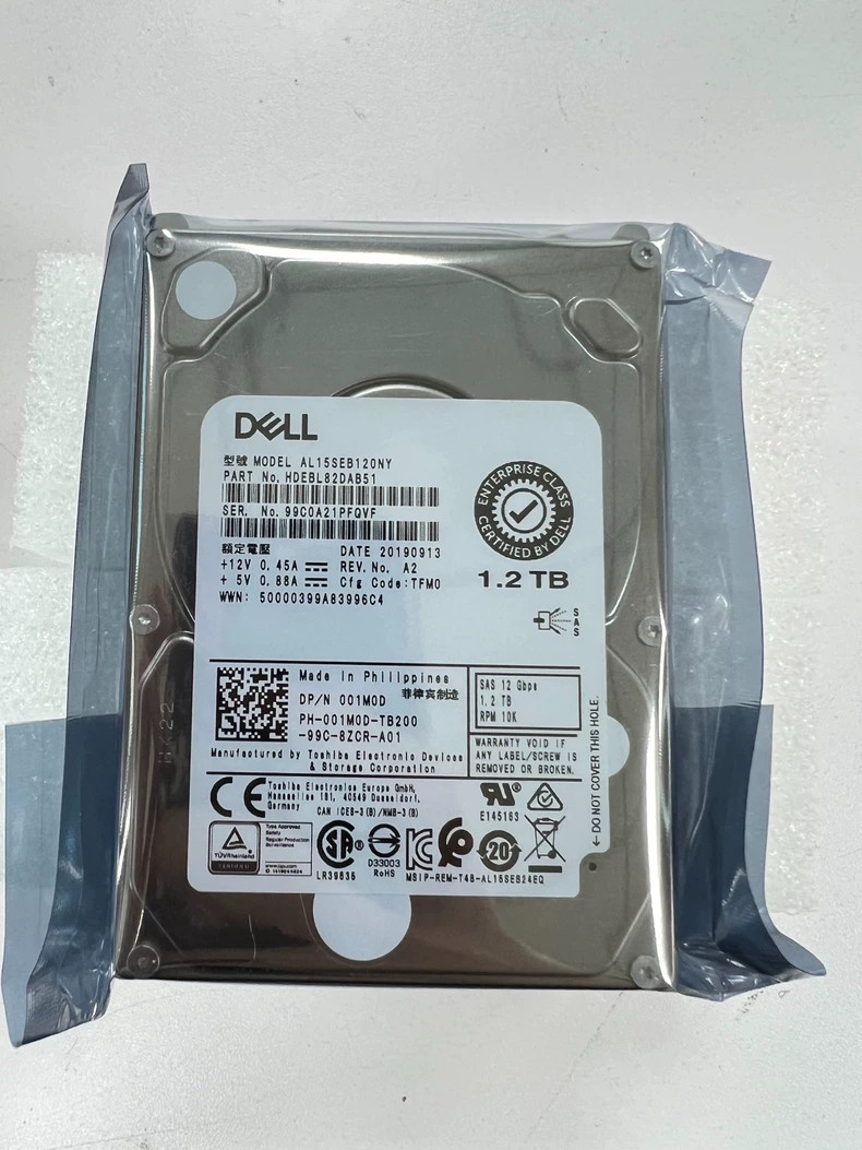 Dell AL15SEB120NY 001M0D 01M0D 1.2TB SAS 12G 2.5" Server Hard Drive 10k