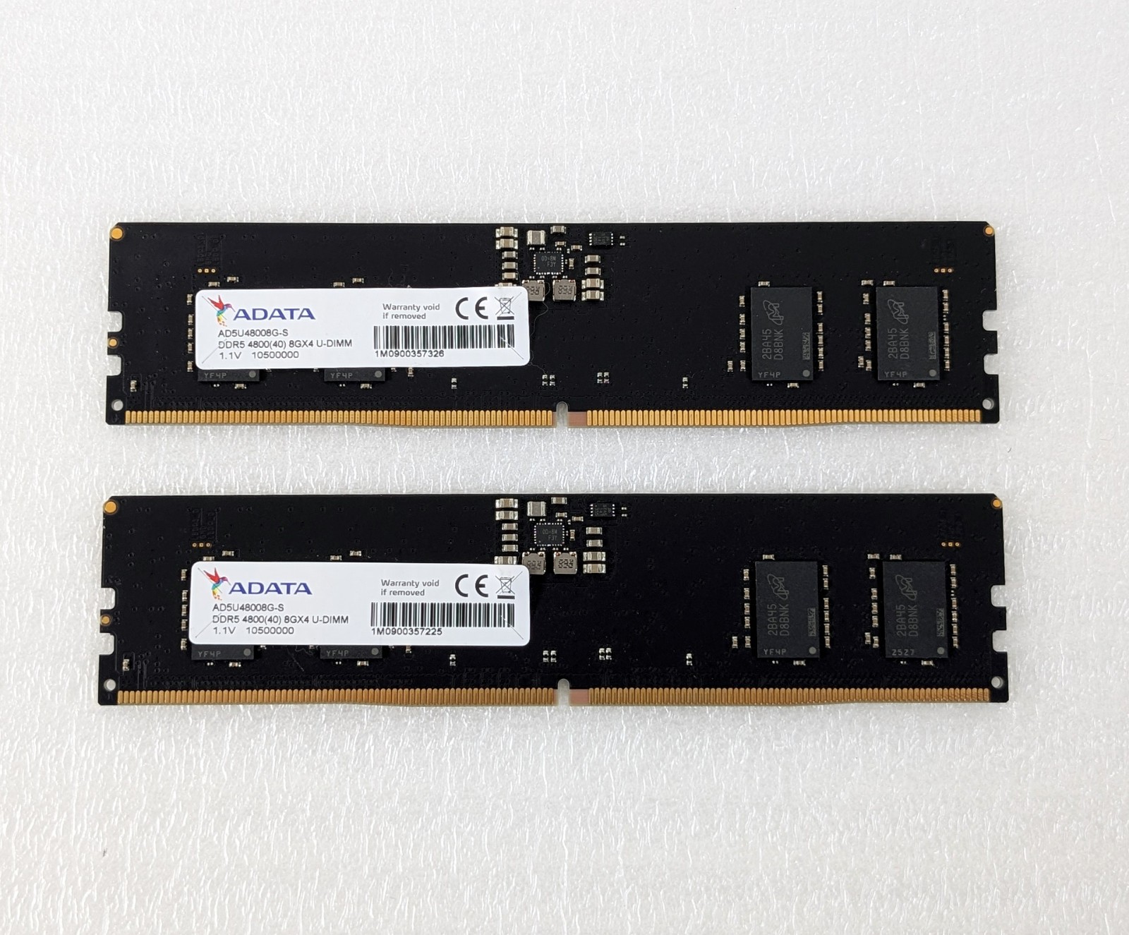 ADATA (Micron) 16GB (2x8GB) DDR5-4800 CL40 AMD/Intel Desktop PC Memory Set
