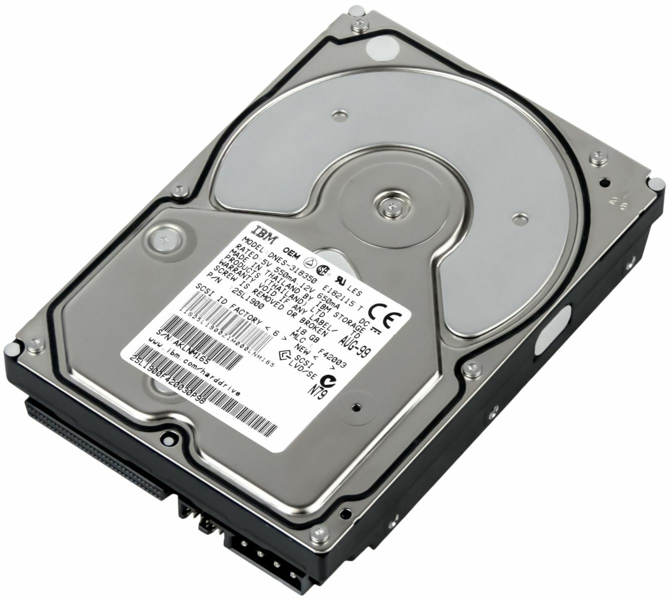 IBM ULTRASTAR 18ES 25L1900 DNES-318350 18GB 7200RPM 2MB ULTRA2 SCSI 3.5''