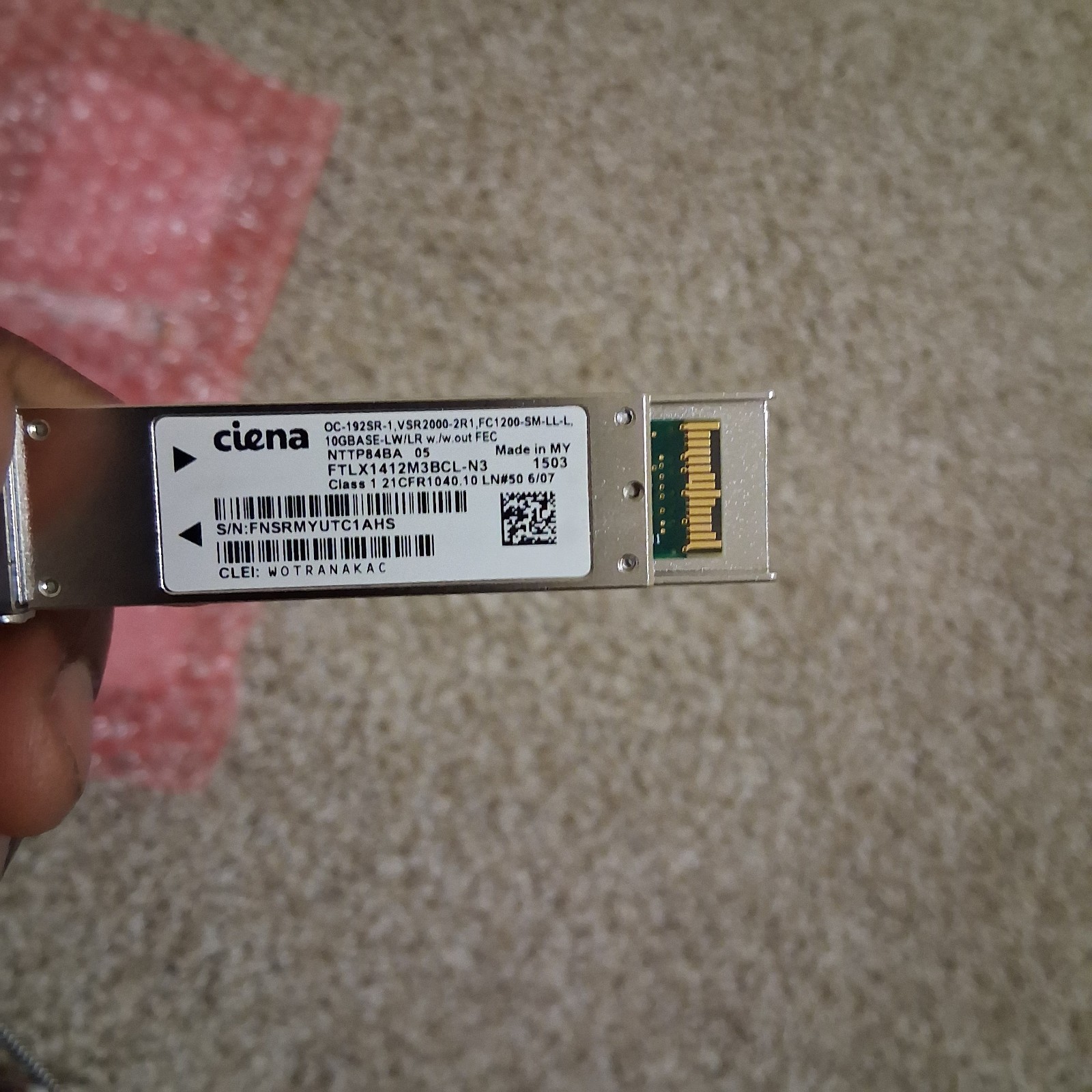 Lot of 7 Ciena FTLX1413M3BCL-N3 10G SFP+ 10GBASE-LR 1310nm SMF Transceivers